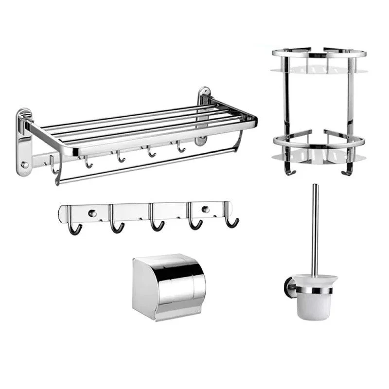 Contemporary Style Silver Metal Bathroom Accessory as Individual or as a Set -Bathlova