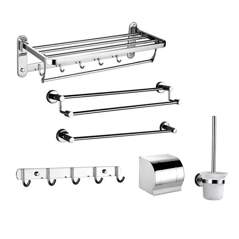 Contemporary Style Silver Metal Bathroom Accessory as Individual or as a Set -Bathlova