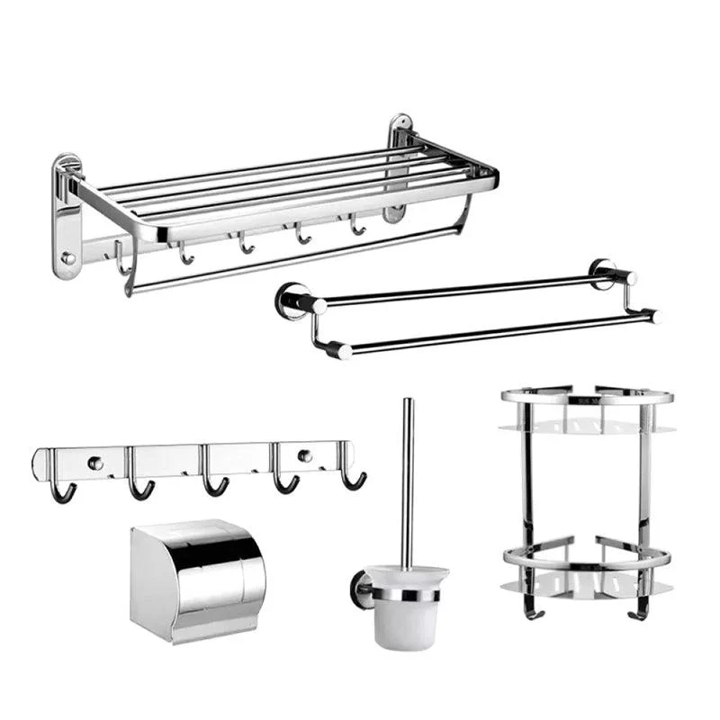 Contemporary Style Silver Metal Bathroom Accessory as Individual or as a Set -Bathlova