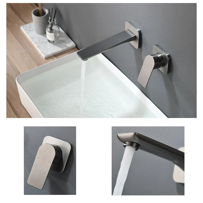 Contemporary Style Taps Wall Mounted Bathroom Tap with Lever Handles -Bathlova