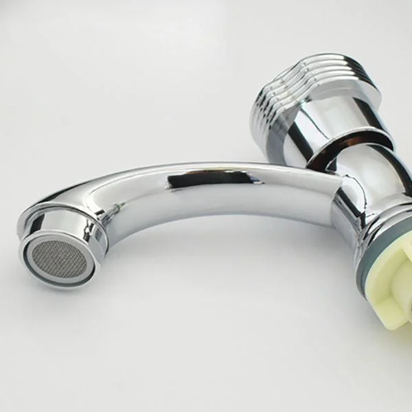 Contemporary Tap Knob Handle Low Arc Zinc Tap in Silver -Bathlova