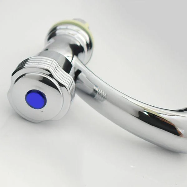 Contemporary Tap Knob Handle Low Arc Zinc Tap in Silver -Bathlova