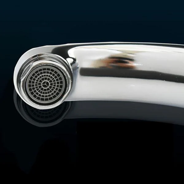 Contemporary Tap Knob Handle Low Arc Zinc Tap in Silver -Bathlova