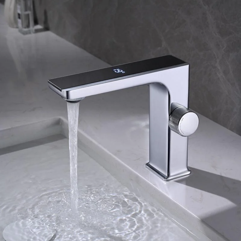 Contemporary Tap Solid Color Metal LED Vanity Sink Tap for Bathroom -Bathlova