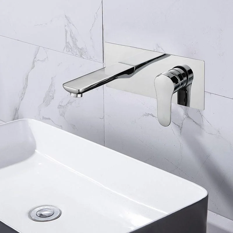 Contemporary Tap Wall Mounted Single Lever Handle Vessel Sink Tap -Bathlova