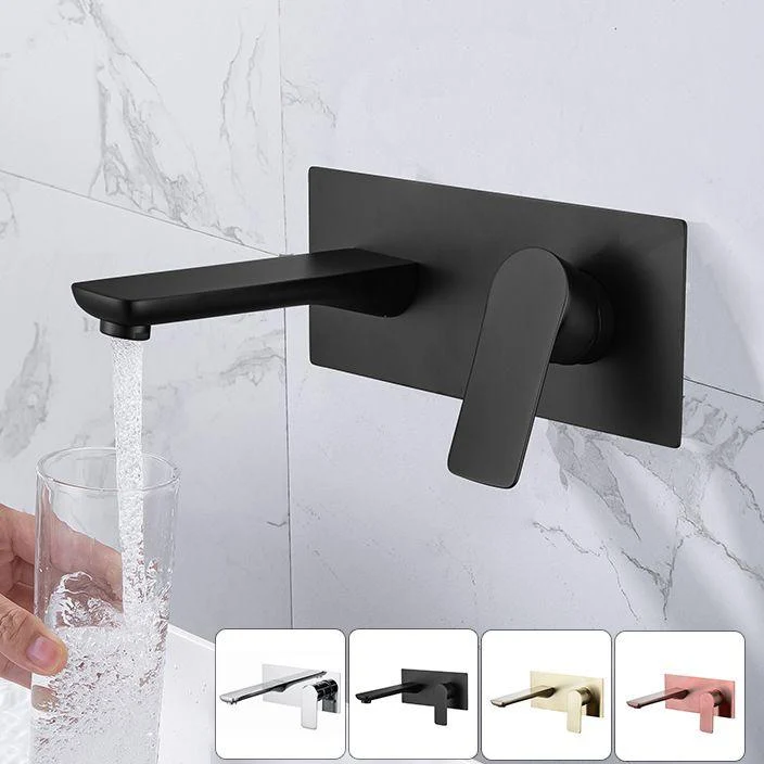 Contemporary Tap Wall Mounted Single Lever Handle Vessel Sink Tap -Bathlova