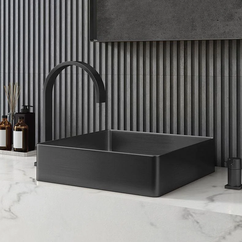 Contemporary Trough Bathroom Sink Solid Color Metal Trough Sink -Bathlova