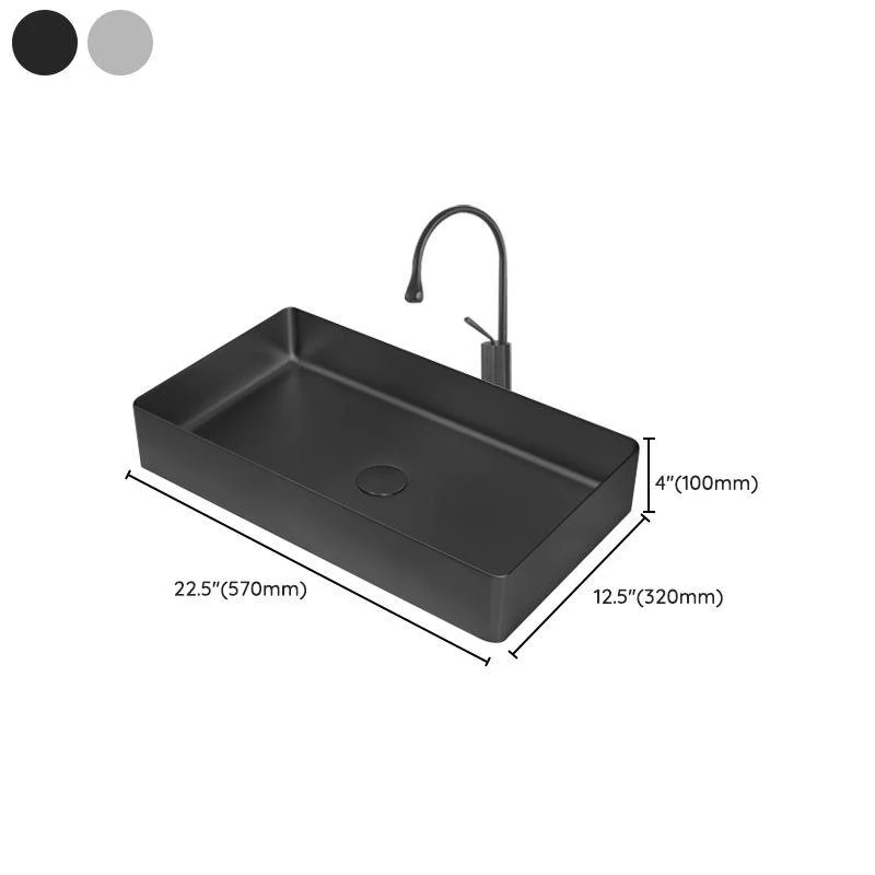 Contemporary Trough Bathroom Sink Solid Color Metal Trough Sink -Bathlova