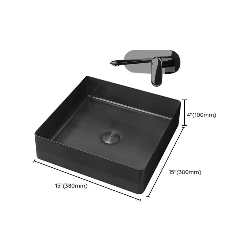 Contemporary Trough Bathroom Sink Solid Color Metal Trough Sink -Bathlova