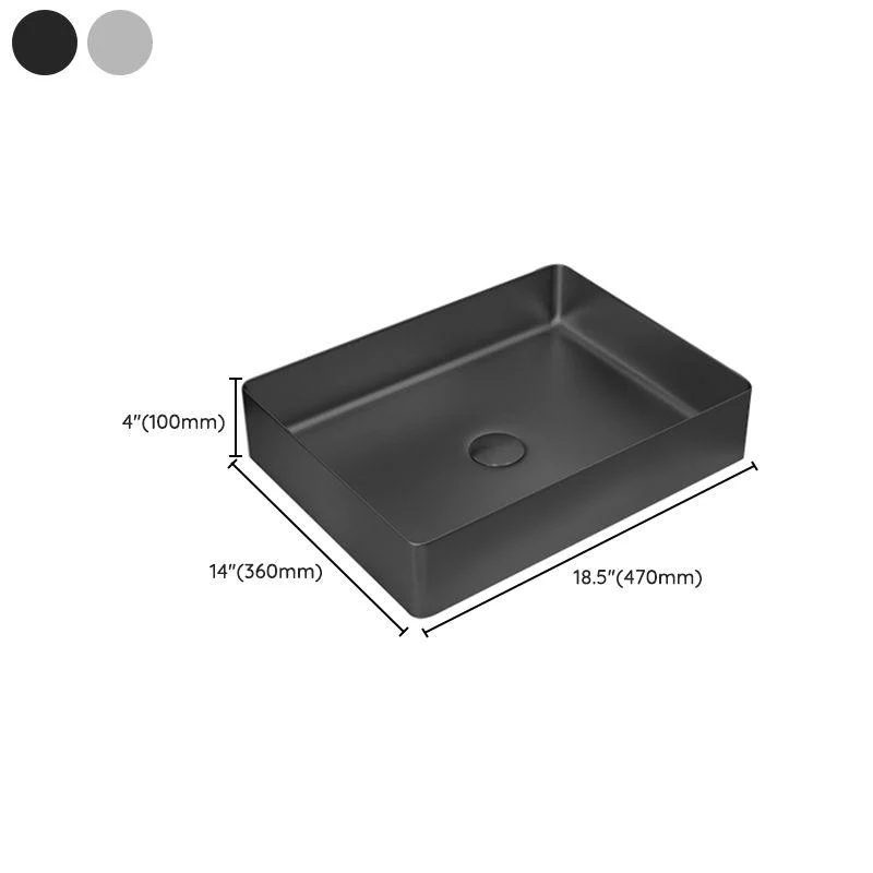 Contemporary Trough Bathroom Sink Solid Color Metal Trough Sink -Bathlova