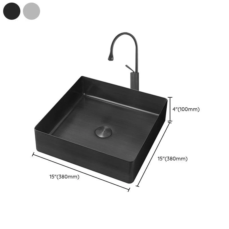 Contemporary Trough Bathroom Sink Solid Color Metal Trough Sink -Bathlova