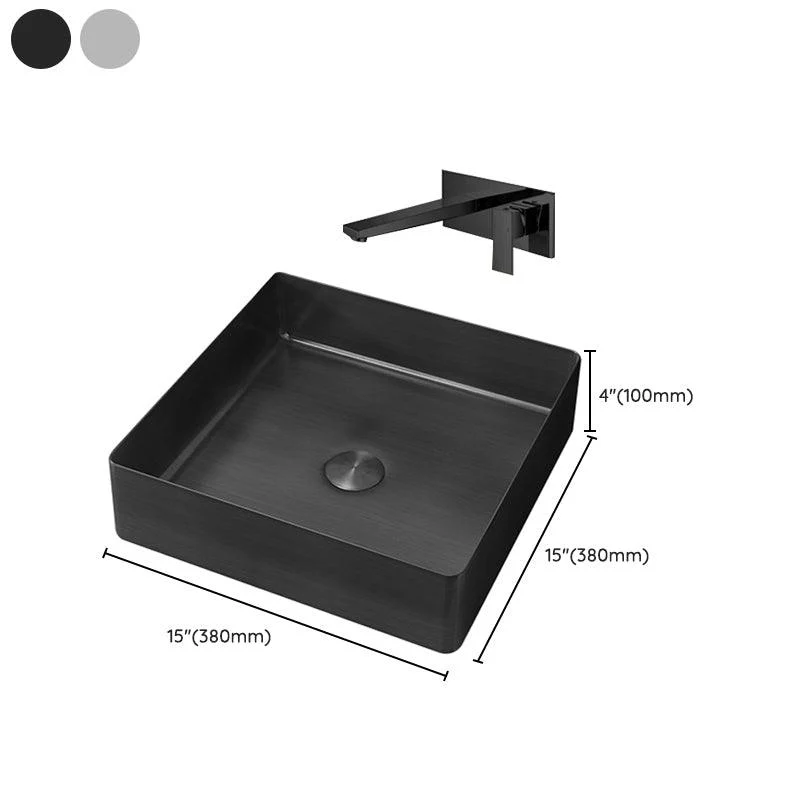 Contemporary Trough Bathroom Sink Solid Color Metal Trough Sink -Bathlova