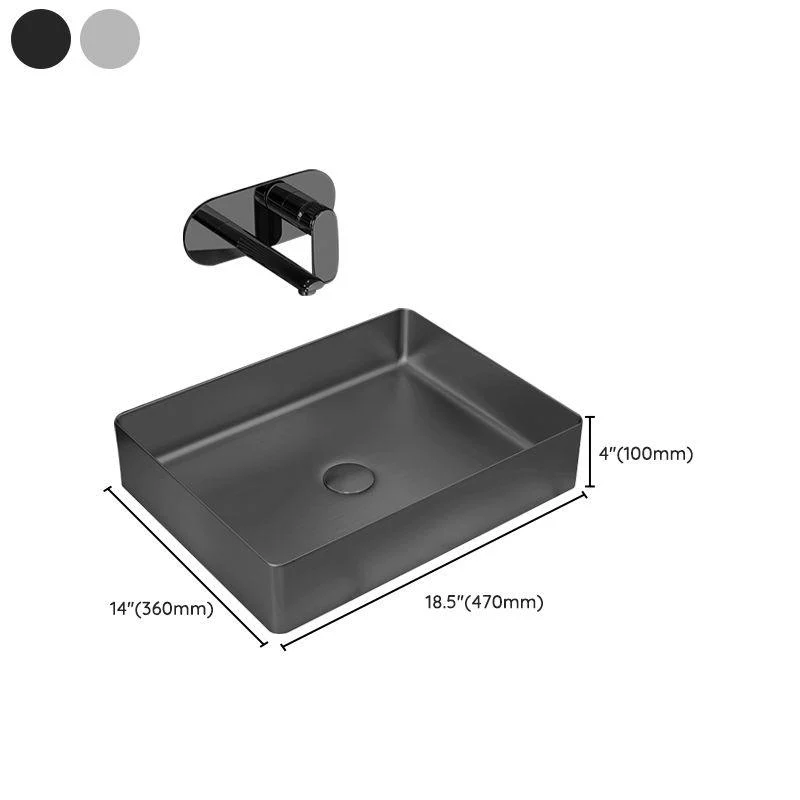 Contemporary Trough Bathroom Sink Solid Color Metal Trough Sink -Bathlova