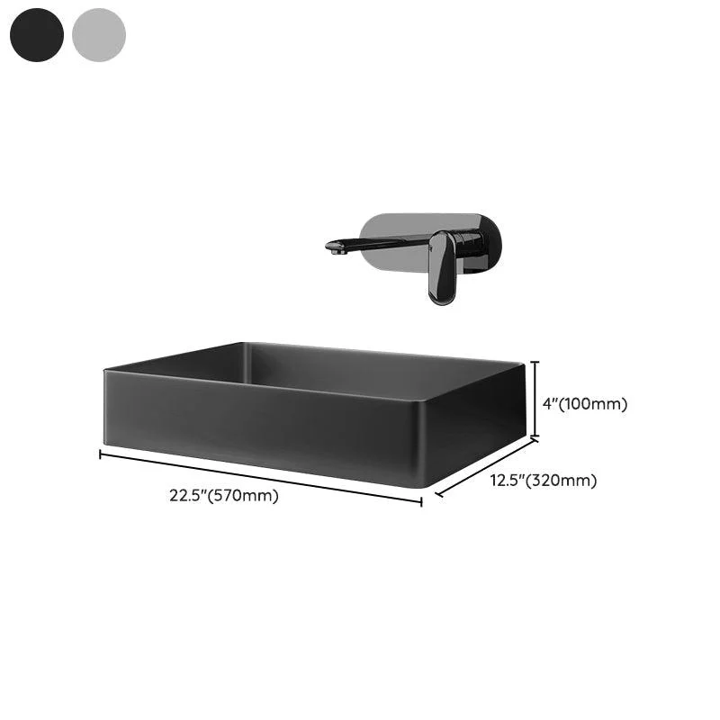 Contemporary Trough Bathroom Sink Solid Color Metal Trough Sink -Bathlova