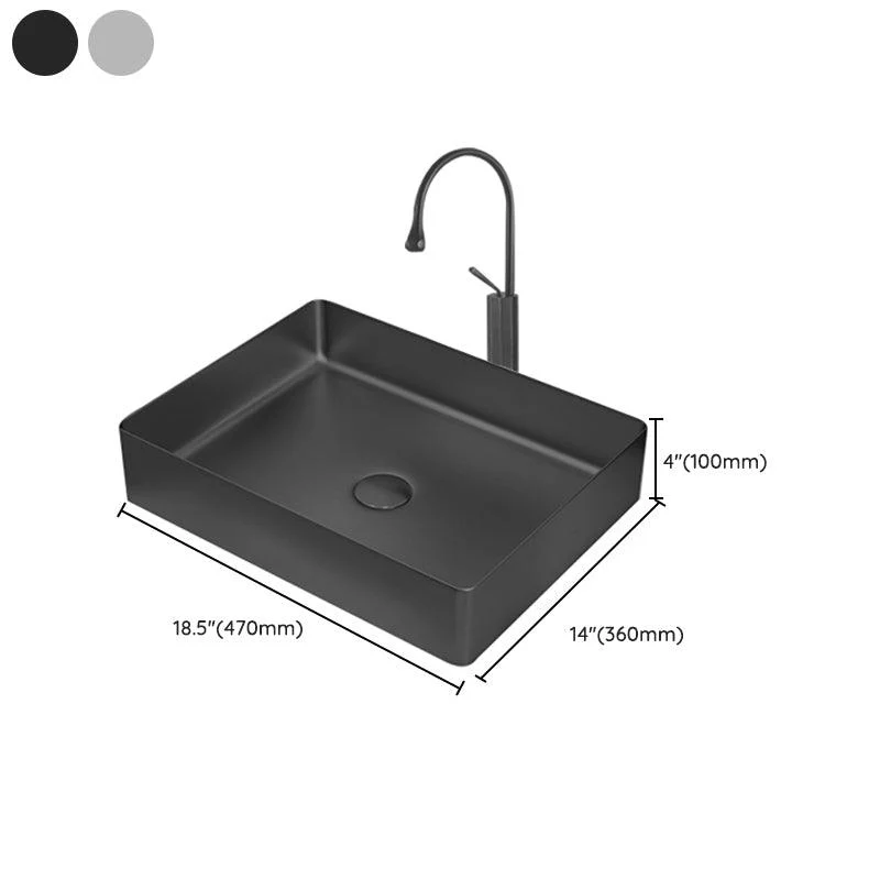 Contemporary Trough Bathroom Sink Solid Color Metal Trough Sink -Bathlova