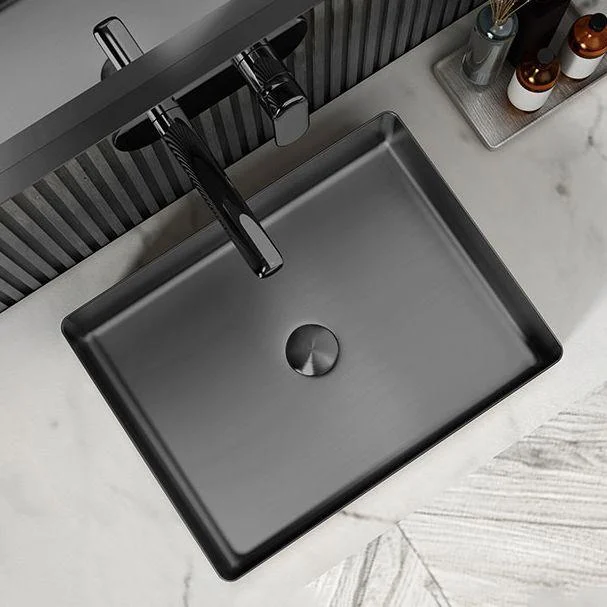 Contemporary Trough Bathroom Sink Solid Color Metal Trough Sink -Bathlova