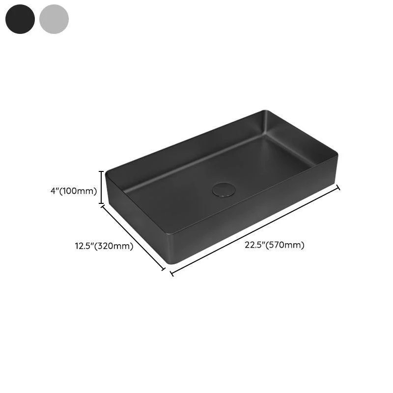 Contemporary Trough Bathroom Sink Solid Color Metal Trough Sink -Bathlova