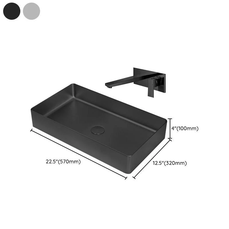 Contemporary Trough Bathroom Sink Solid Color Metal Trough Sink -Bathlova