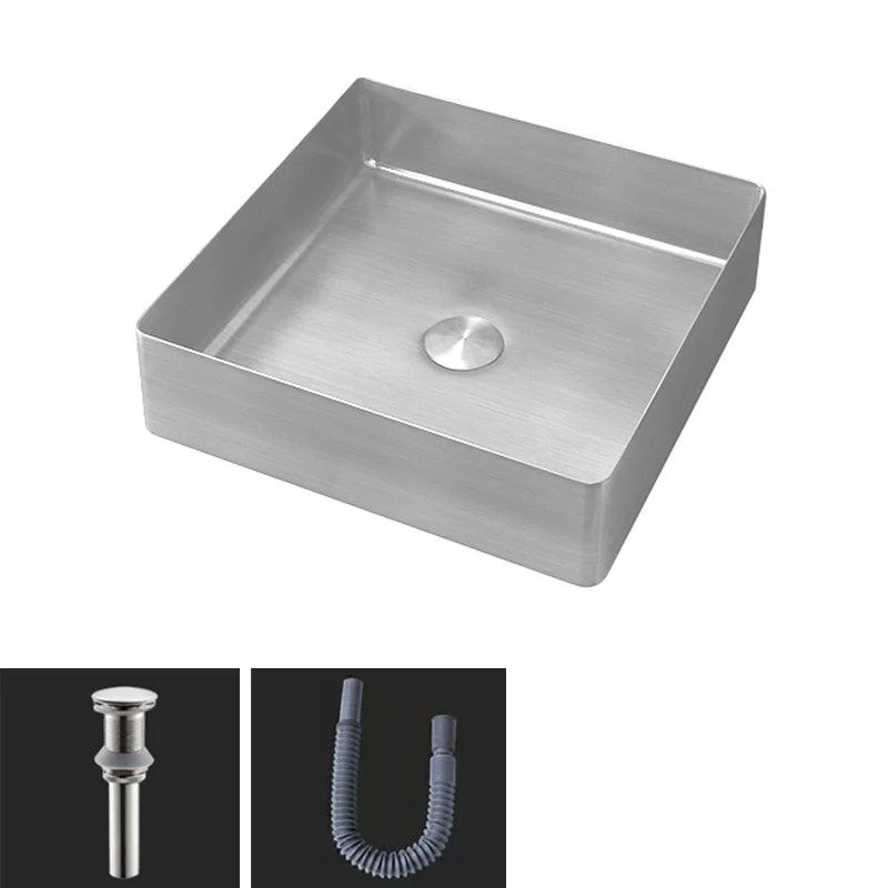 Contemporary Trough Bathroom Sink Solid Color Metal Trough Sink -Bathlova