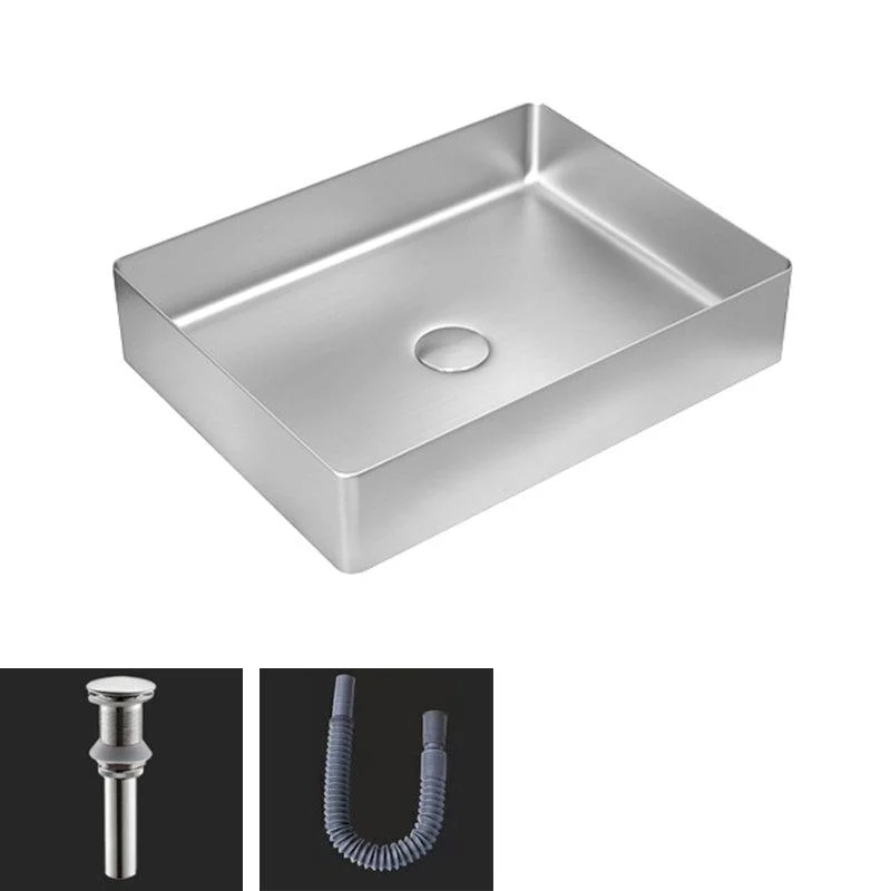 Contemporary Trough Bathroom Sink Solid Color Metal Trough Sink -Bathlova