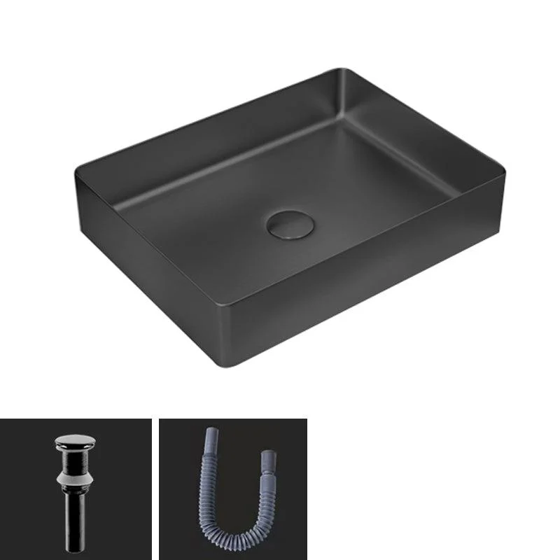 Contemporary Trough Bathroom Sink Solid Color Metal Trough Sink -Bathlova