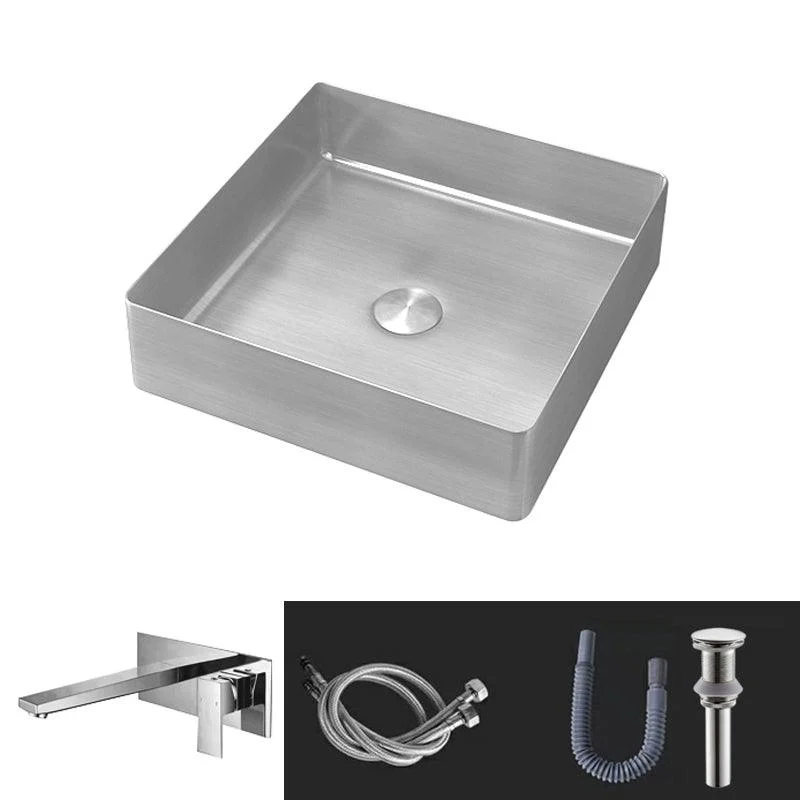 Contemporary Trough Bathroom Sink Solid Color Metal Trough Sink -Bathlova