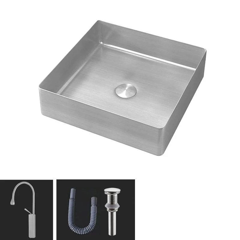 Contemporary Trough Bathroom Sink Solid Color Metal Trough Sink -Bathlova