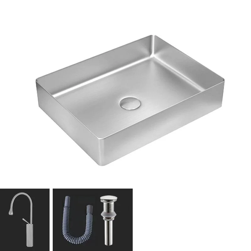 Contemporary Trough Bathroom Sink Solid Color Metal Trough Sink -Bathlova