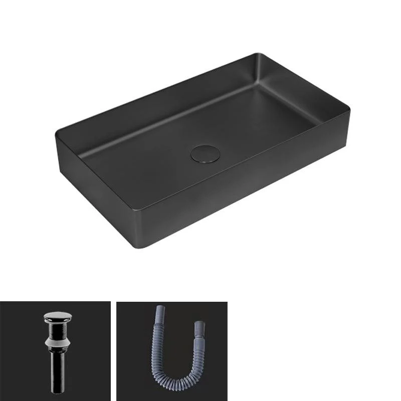 Contemporary Trough Bathroom Sink Solid Color Metal Trough Sink -Bathlova