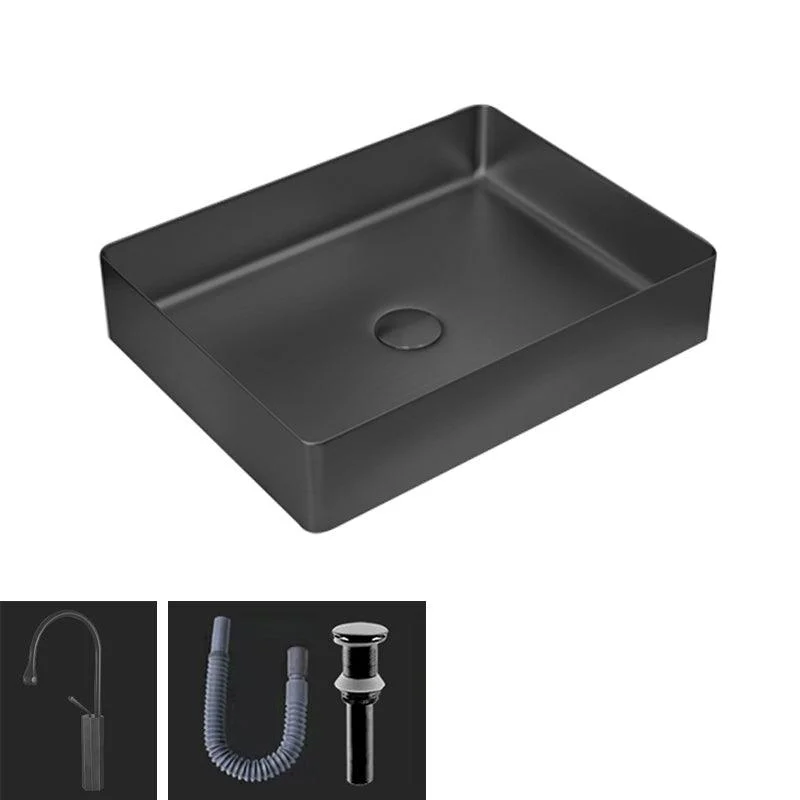 Contemporary Trough Bathroom Sink Solid Color Metal Trough Sink -Bathlova