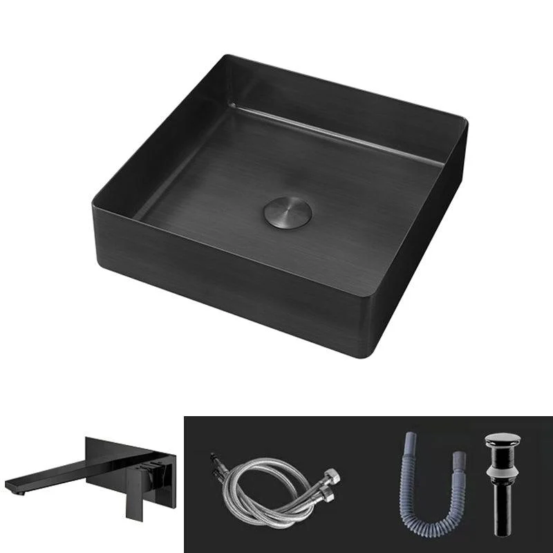 Contemporary Trough Bathroom Sink Solid Color Metal Trough Sink -Bathlova