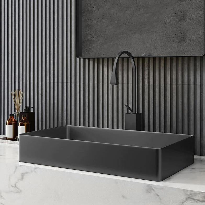 Contemporary Trough Bathroom Sink Solid Color Metal Trough Sink -Bathlova