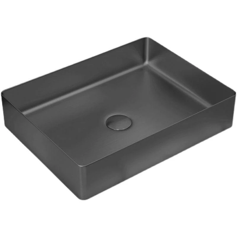 Contemporary Trough Bathroom Sink Solid Color Metal Trough Sink -Bathlova