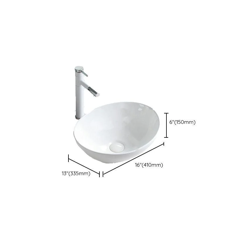 Contemporary Trough Sink Porcelain Trough Bathroom Sink with Tap Included -Bathlova