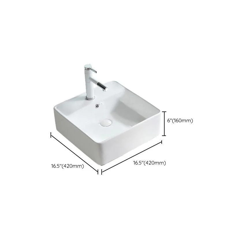 Contemporary Trough Sink Porcelain Trough Bathroom Sink with Tap Included -Bathlova