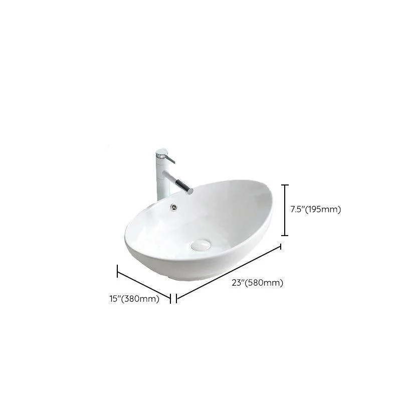 Contemporary Trough Sink Porcelain Trough Bathroom Sink with Tap Included -Bathlova