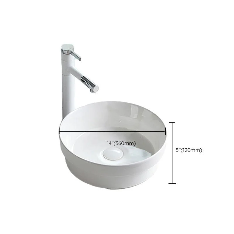 Contemporary Trough Sink Porcelain Trough Bathroom Sink with Tap Included -Bathlova