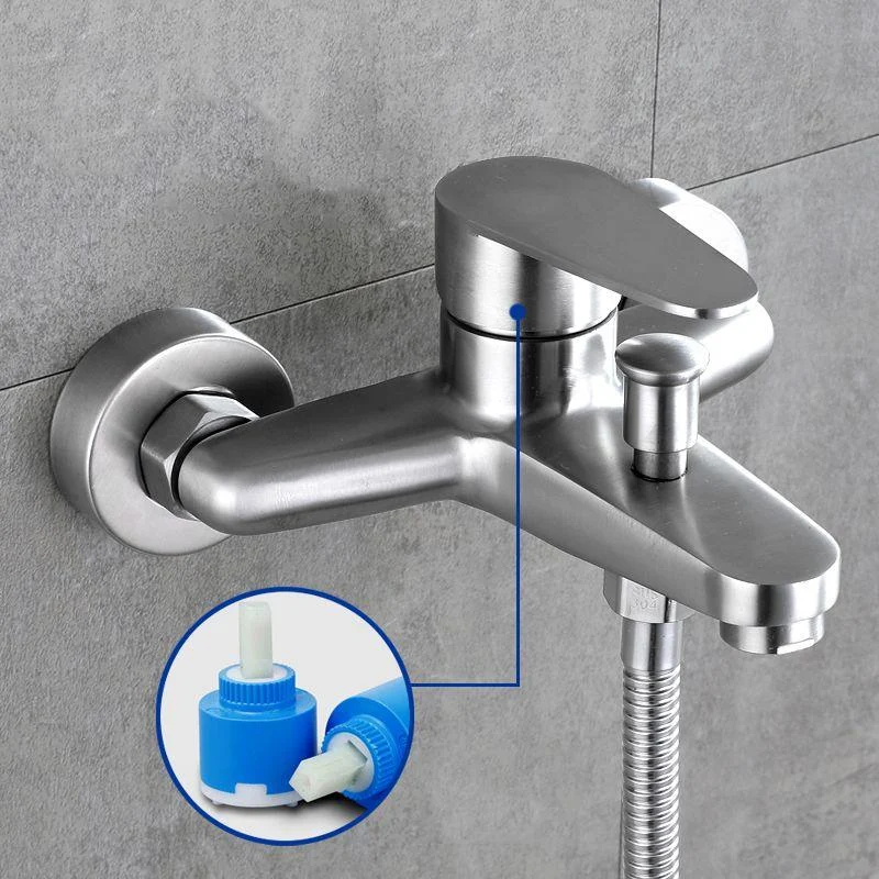 Contemporary Tub Filler Trim 304 Stainless Steel Wall Mount Tub Tap -Bathlova