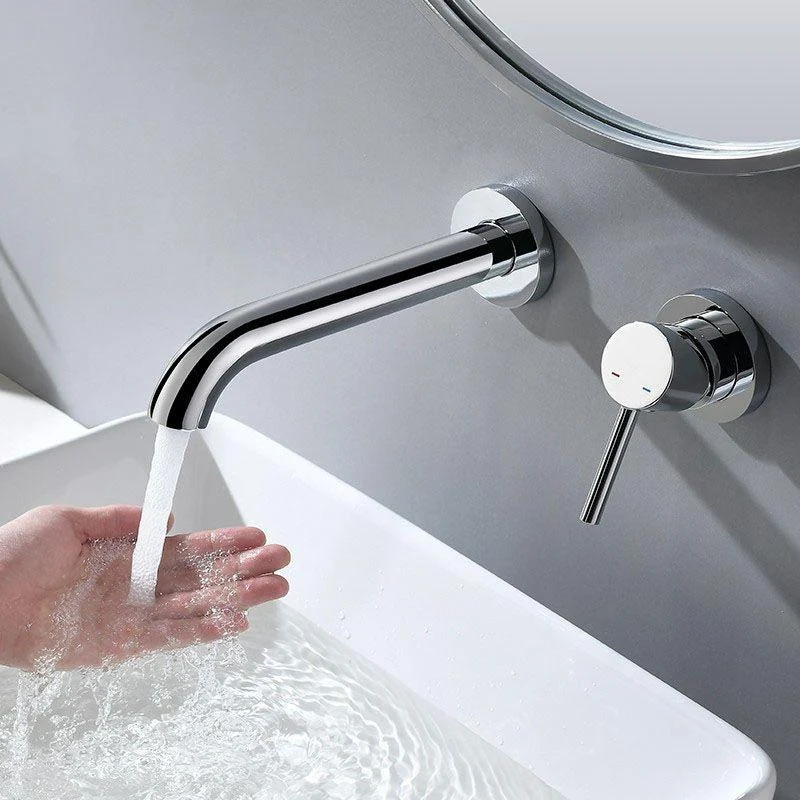 Contemporary Tub Filler Trim Wall Mounted Low Arc Bathroom Tap -Bathlova