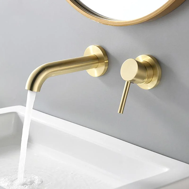 Contemporary Tub Filler Trim Wall Mounted Low Arc Bathroom Tap -Bathlova