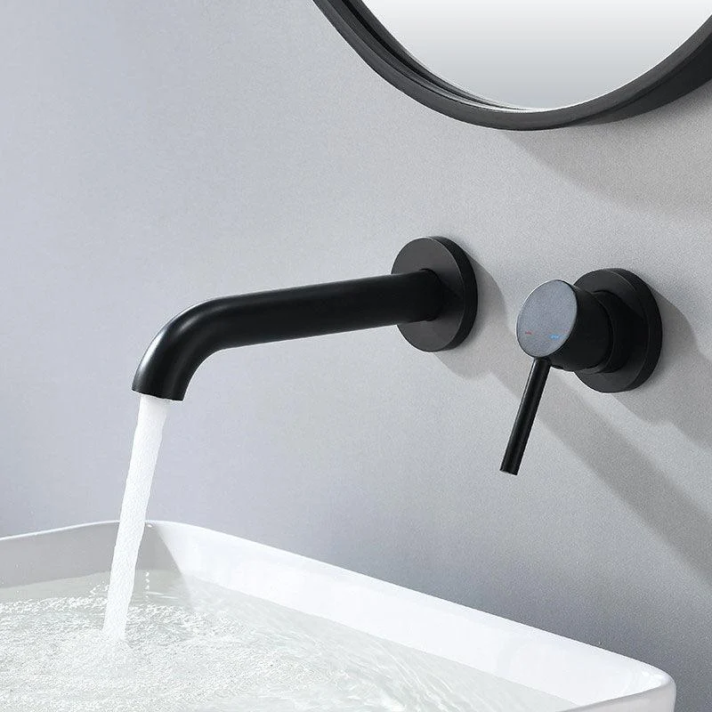 Contemporary Tub Filler Trim Wall Mounted Low Arc Bathroom Tap -Bathlova