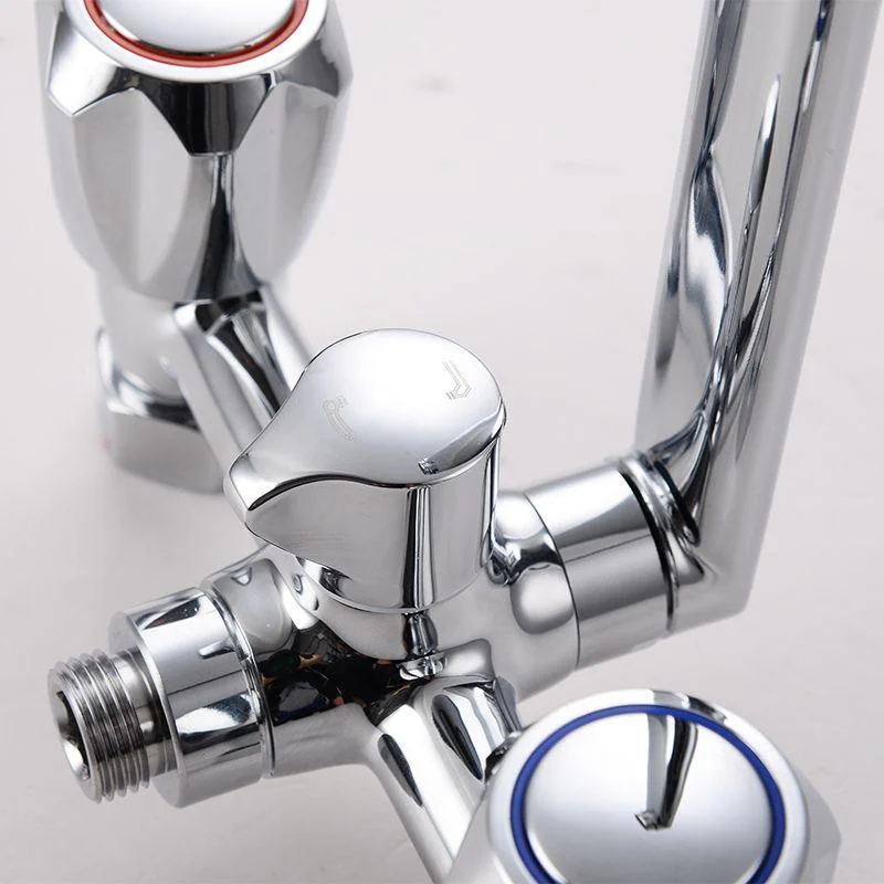 Contemporary Tub Tap Trim Chrome Wall Mounted Swivel Spout with Handheld Shower -Bathlova