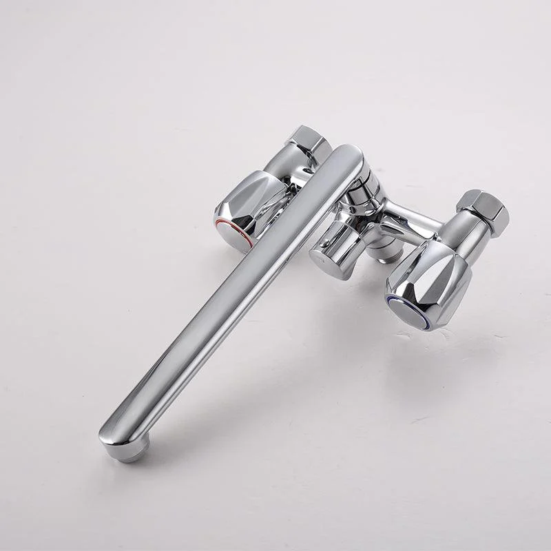 Contemporary Tub Tap Trim Chrome Wall Mounted Swivel Spout with Handheld Shower -Bathlova