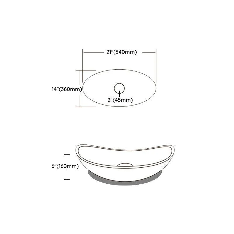 Contemporary Vessel Oval Glass with Pop-Up Drain Vessel Lavatory Sink -Bathlova