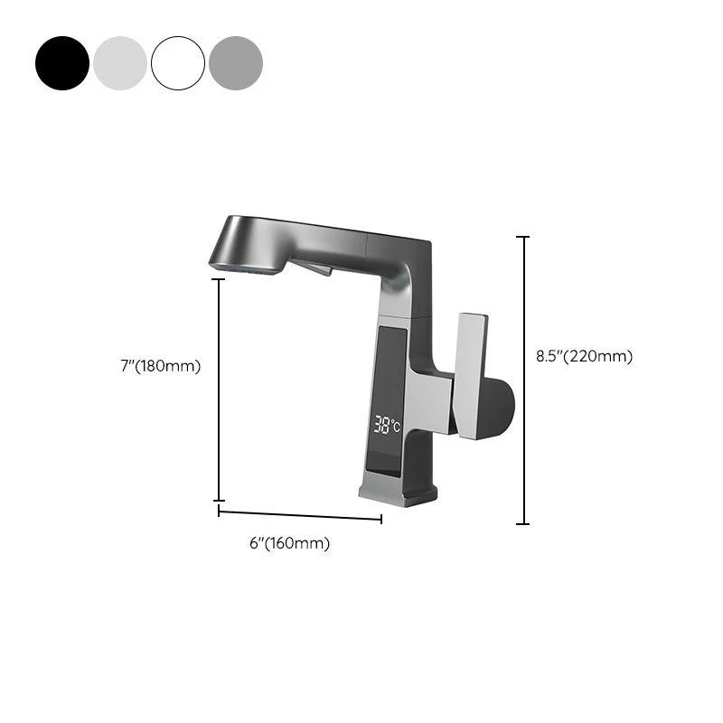 Contemporary Vessel Sink Bathroom Tap Swivel Spout with Pull Out Sprayer -Bathlova