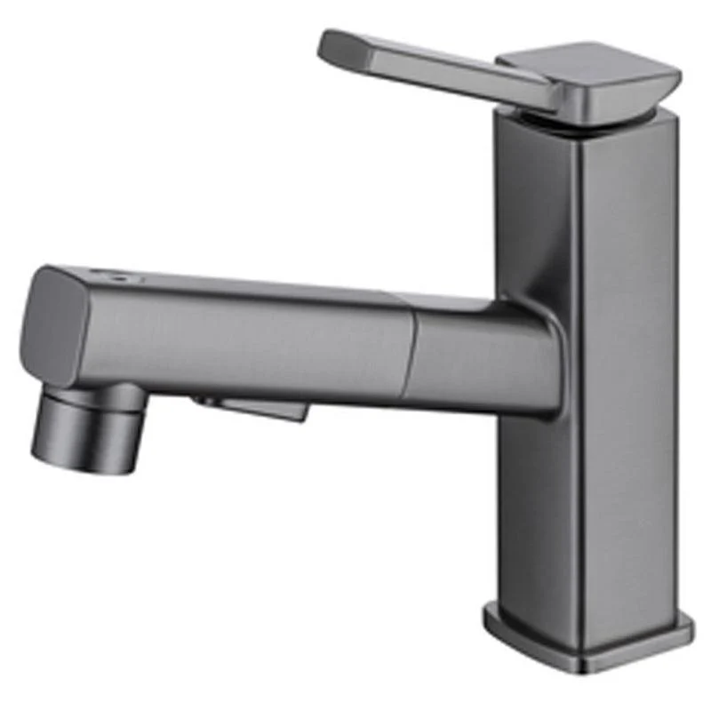 Contemporary Vessel Sink Tap Copper Single Handle Low Arc Retractable Vessel Tap -Bathlova