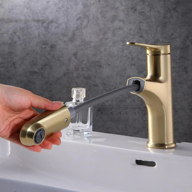 Contemporary Vessel Tap Copper Pure Color Single Handle Retractable Vessel Tap -Bathlova