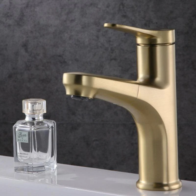 Contemporary Vessel Tap Copper Pure Color Single Handle Retractable Vessel Tap -Bathlova