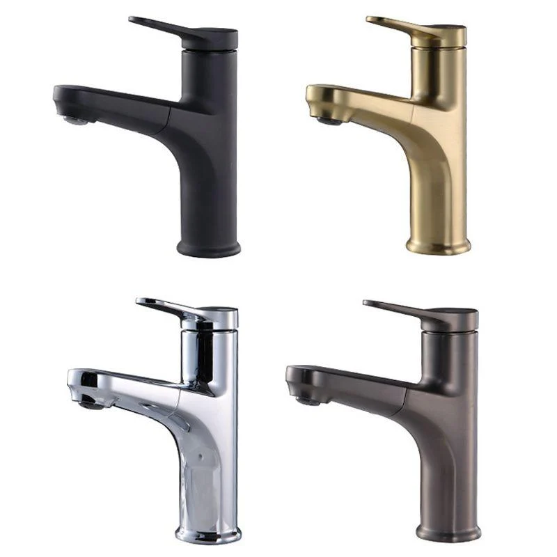 Contemporary Vessel Tap Copper Pure Color Single Handle Retractable Vessel Tap -Bathlova