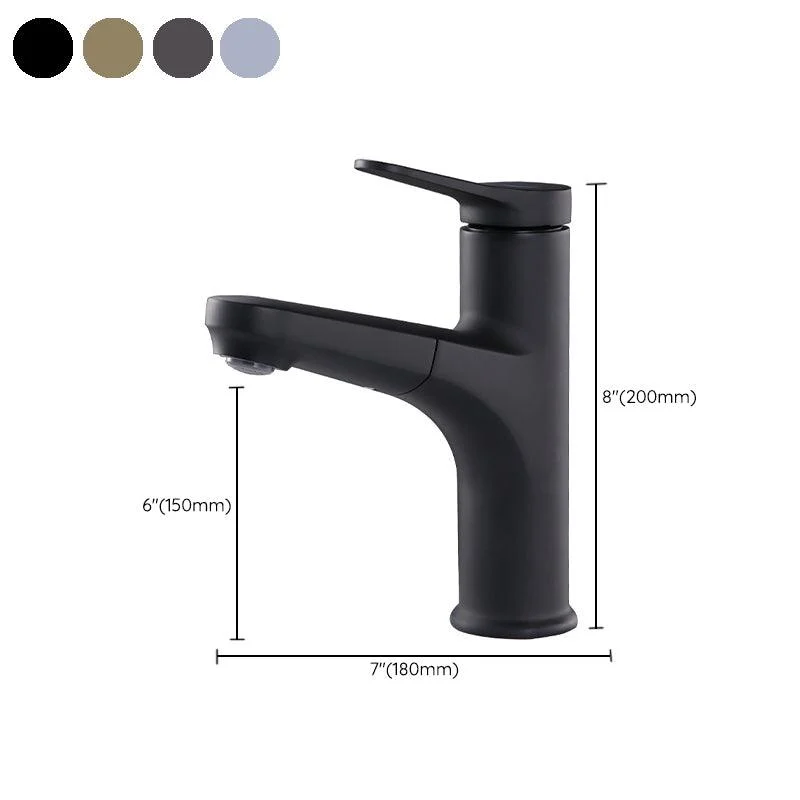 Contemporary Vessel Tap Copper Pure Color Single Handle Retractable Vessel Tap -Bathlova